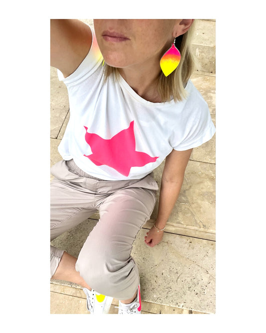 Dégradé pink/gelb - M - Silber